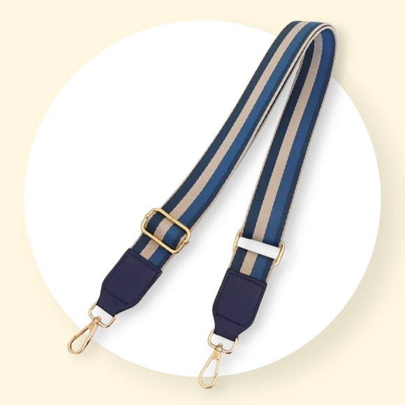 🆕 Adjustable Navy Blue Stripe Replacement Strap - Purse, Bag, Camera, Guitar - Picture 11 of 11